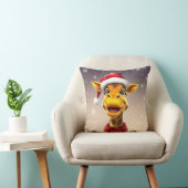Coussin Funny giraffe wearing a Santa hat (Chaise)