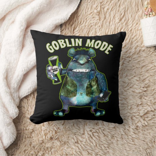 Coussin Funny Goblin Mode Lazy Troll Slobbin Antisocial T (Couverture)