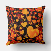 Coussin Funny Heart Motif VIII - noir rouge jaune (Verso)