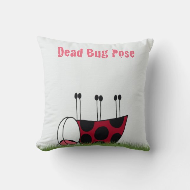 Coussin Funny Ladybug Dead Bug Yoga Pose (Recto)