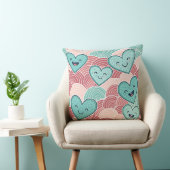 Coussin Funny laughing smiling hearts Design cushion  (Chaise)