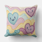 Coussin Funny laughing smiling hearts Design cushion  (Recto)