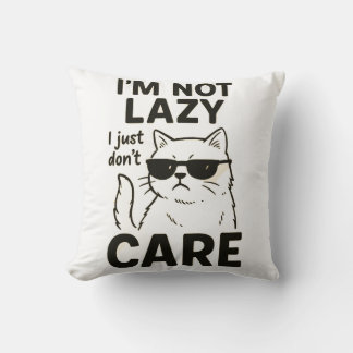 Coussin "Funny Lazy Chat Shirt - Je ne suis pas Lazy Je ne