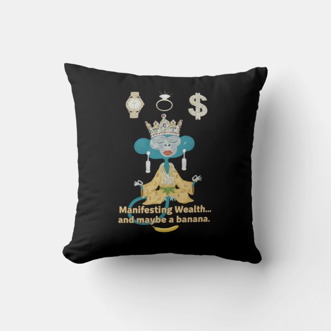 Coussin Funny Meditating Monkey  (Recto)