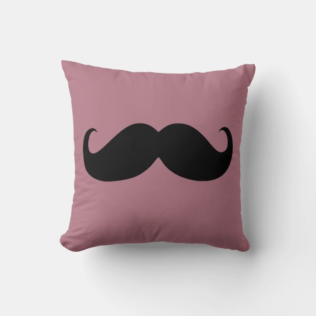 Coussin Funny Moustache noire (Recto)