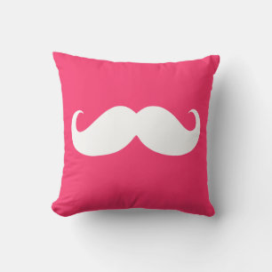 Coussin Funny Mustache blanche 18