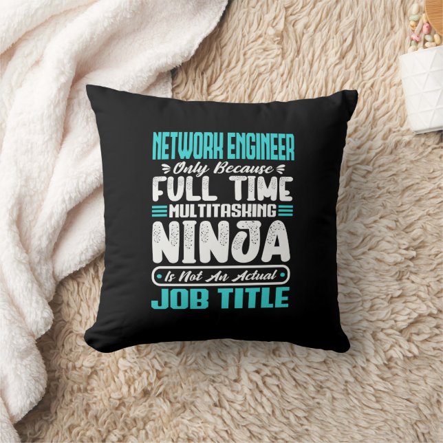 Coussin Funny Network Engineer Titre de l'emploi Compétenc (Couverture)