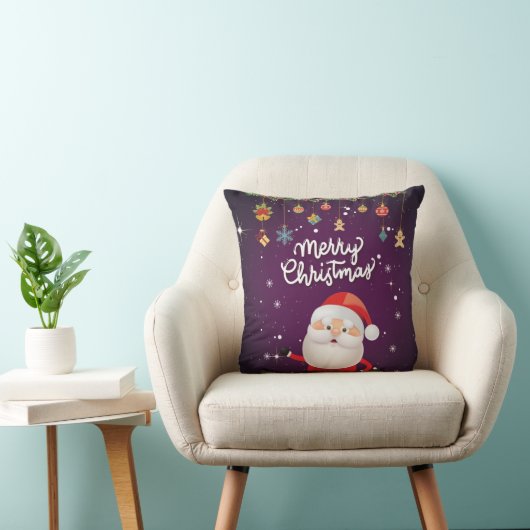 Coussin Funny Père Noël Joyeux Noël 2022 (Chaise)
