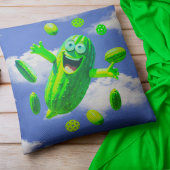 Coussin Funny Pickleman Vert Dans Le Ciel