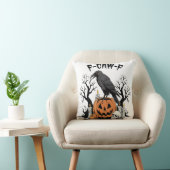 Coussin Funny Raven, F-Caw-F, Skull Raven, Gothic Crow (Chaise)
