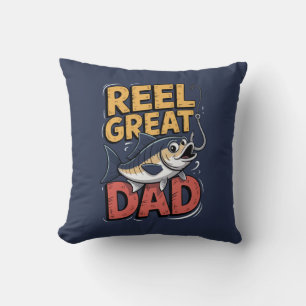 Coussin Funny Reel Great Papa Fête des pères de pêche