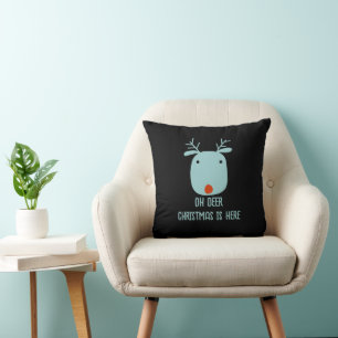 Coussin Funny Rudolph le Noël des rennes à nez rouge