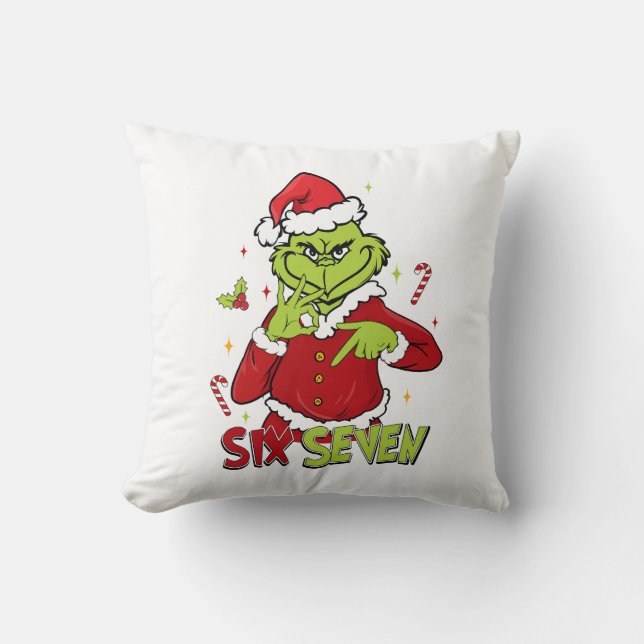 Coussin Funny Six Seven Meme Christmas | Viral 6 7 Mean Gu (Recto)