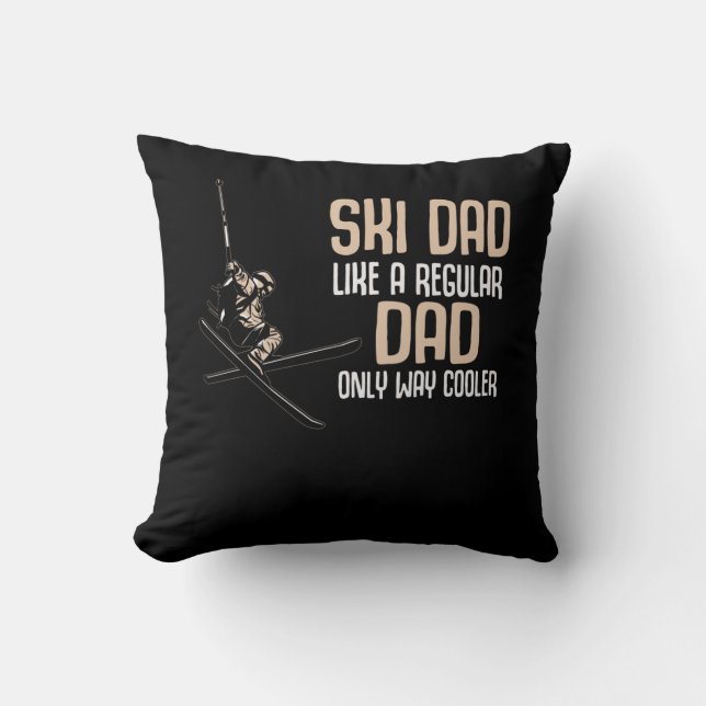 Coussin Funny Ski papa Cool Ski père (Recto)