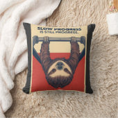 Coussin Funny Sloth Gym Motivation Poster - Slow Progress  (Couverture)