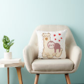 Coussin Funny Sloth Riding Llama Shirt drôle Coeurs d'Alpa (Chaise)