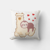 Coussin Funny Sloth Riding Llama Shirt drôle Coeurs d'Alpa (Recto)