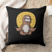 Coussin Funny Sloth Zen Yoga Méditation Animal (Couverture)