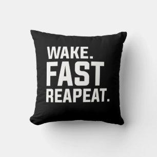 Coussin Funny Wake Fast Repeat Graphisme Sarcastique