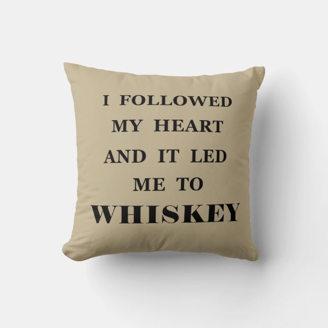 Coussin Funny whisky cite les paroles de whisky humour (Recto)