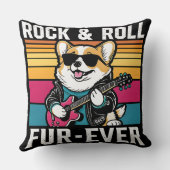 Coussin Fur-Ever Rock & Roll With A Rockin Corgi (Verso)