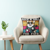 Coussin Fur-Ever Rock & Roll With A Rockin Corgi (Chaise)