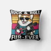 Coussin Fur-Ever Rock & Roll With A Rockin Corgi (Verso)