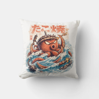 Coussin Furie de Samouraï Pieuvre – Art Océanique Inspiré