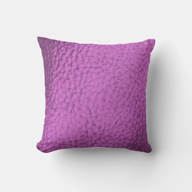 Coussin Fuschia Dark Faux Design en cuir (Recto)