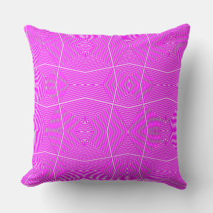 Coussin Fuschia rose chaud moderne Motif géométrique Canap