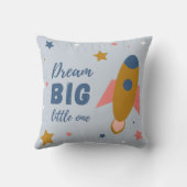 Coussin Fusée illustrée colorée pour enfants (Verso)