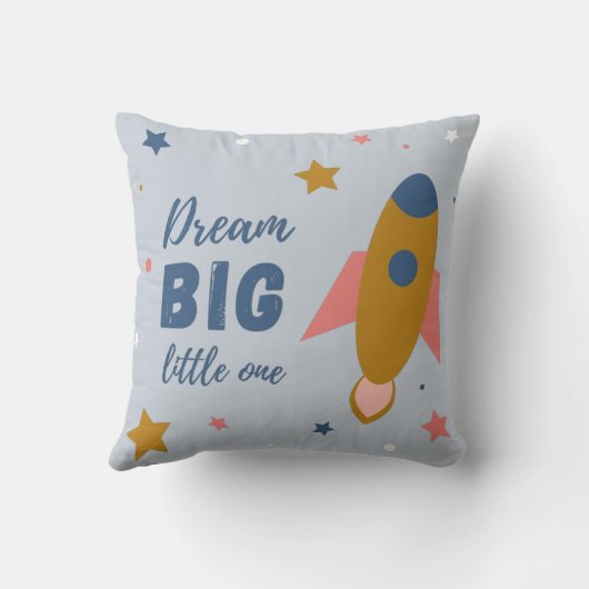 Coussin Fusée illustrée couleur pour enfants (Verso)