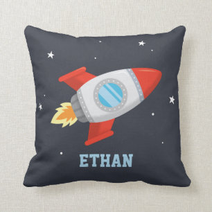 Coussin Fusée volante dans l'espace, personnalisé pour les