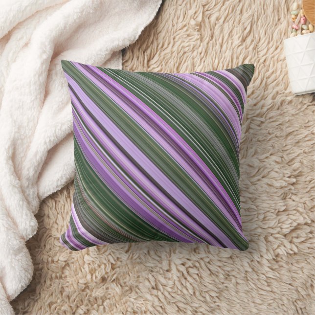 Coussin Fusées de Dame rayure violette et verte (Couverture)