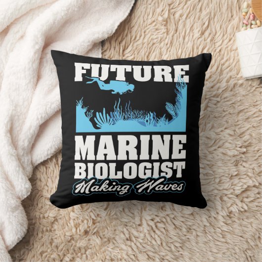 Coussin Futur biologiste marin faisant des vagues (Couverture)