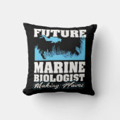 Coussin Futur biologiste marin faisant des vagues (Recto)