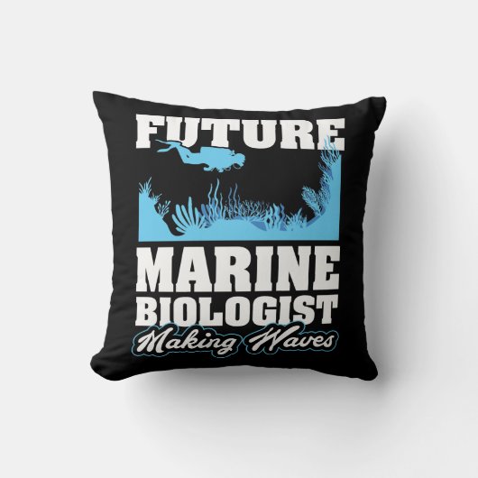 Coussin Futur biologiste marin faisant des vagues (Recto)