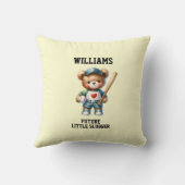 Coussin Futur joueur de baseball Ourson Mignon (Verso)