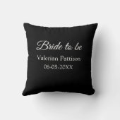 Coussin Futur mariée nom date noir blanc enterrement de vi (Verso)