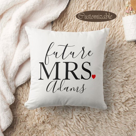 Coussin Futur Mme Mariée, Fiancée, Cadeau de l'enterrement