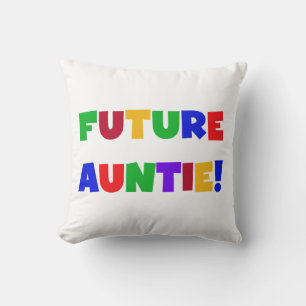 Coussin Futur Tante Couleurs primaires T-shirts et cadeaux