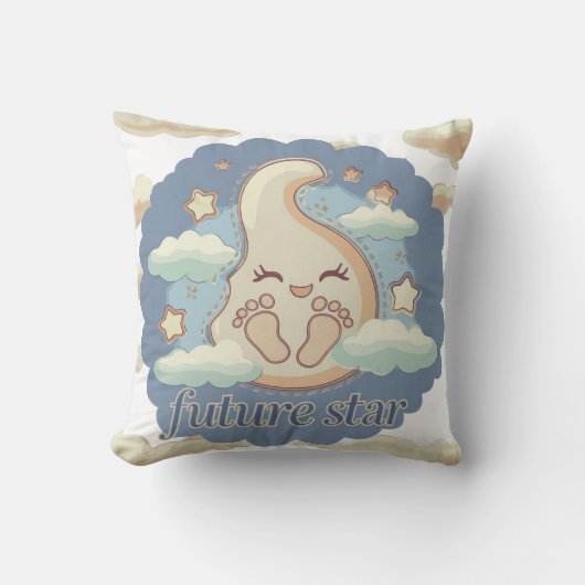 Coussin Future Star - Dreamy Baby Footprints (Recto)