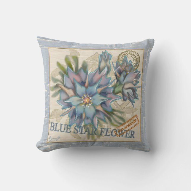 Coussin G Bureau de création Fleur bleue (Recto)