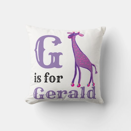 Coussin G est pour bébé garçon Gerald  (Recto)