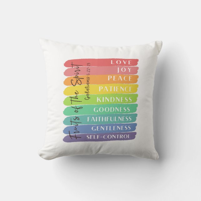 Coussin Galates 5:22-23 Fruit de l'Esprit (Recto)