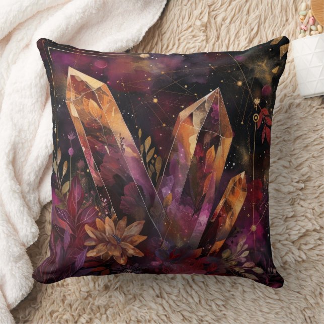 Coussin Galaxie Cristal d'Améthyste Motif Céleste (Couverture)