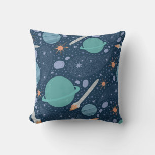 Coussin Galaxie des planètes et des roquettes
