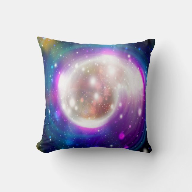 Coussin Galaxie spirale colorée Abstraite (Recto)