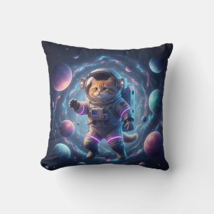Coussin Galaxy Cat – L'explorateur de l'espace