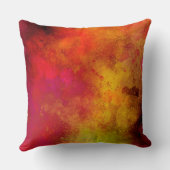 Coussin Galaxy Paint Splatt, effet orange rose jaune (Verso)